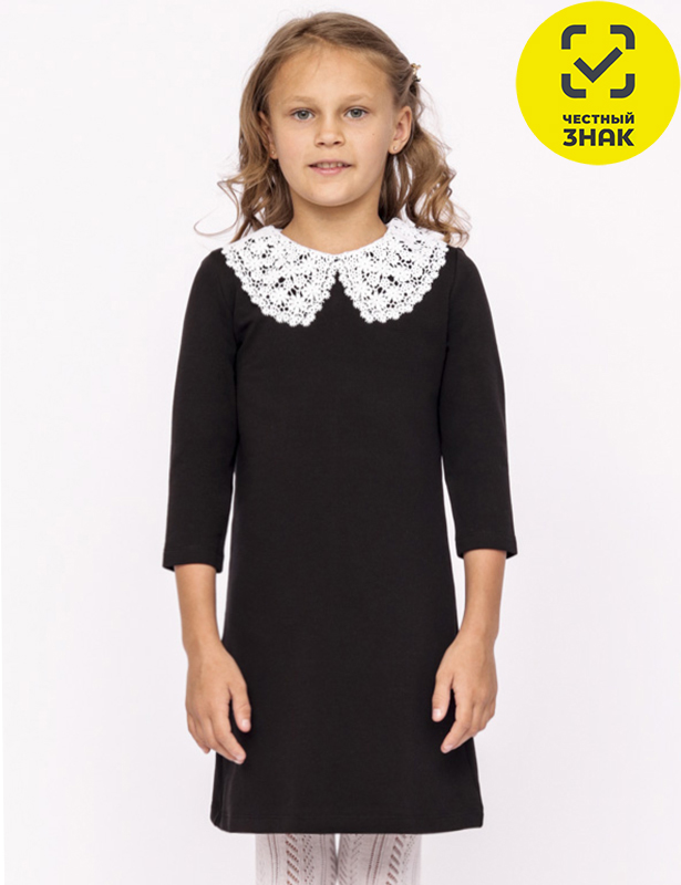 CWJG 63211-22 Платье для девочки (Черный (164)-84)