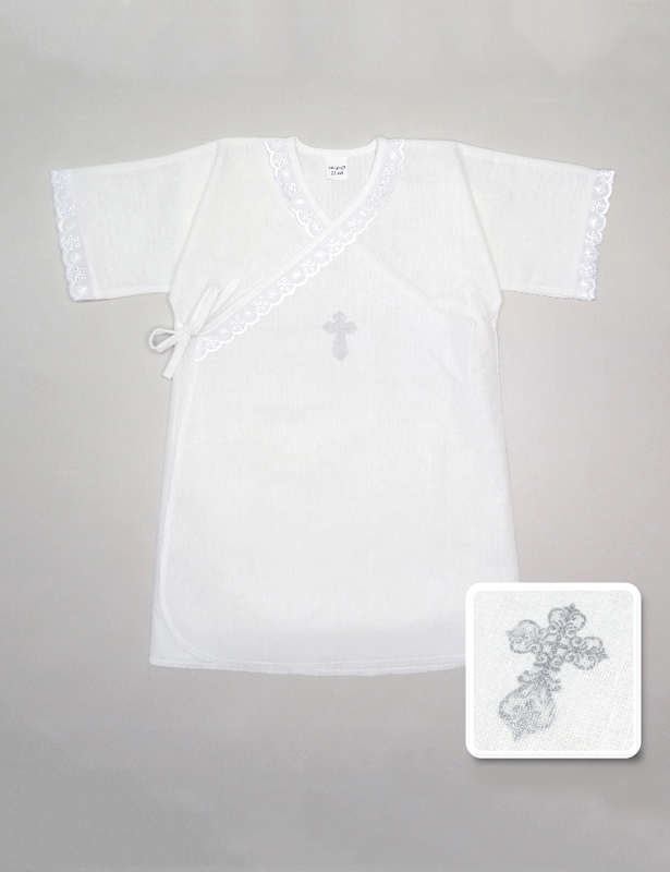 Д.7031 крестильная рубашка с термоаппликацией р.26/80