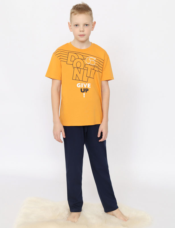 CSJB 50167-30 Пижама для мальчика (футболка, брюки) (Охра (164)-84)