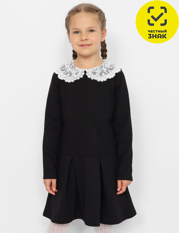 CWJG 63612-22 Платье для девочки (Черный (164)-84)