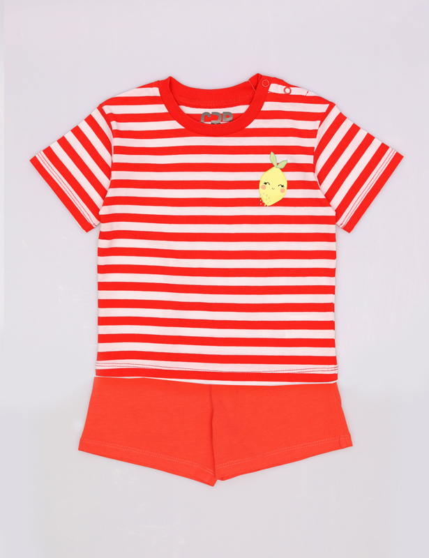 CSBG 90250-28-410 Комплект для девочки (футболка, шорты) (Коралловый (086)-52)