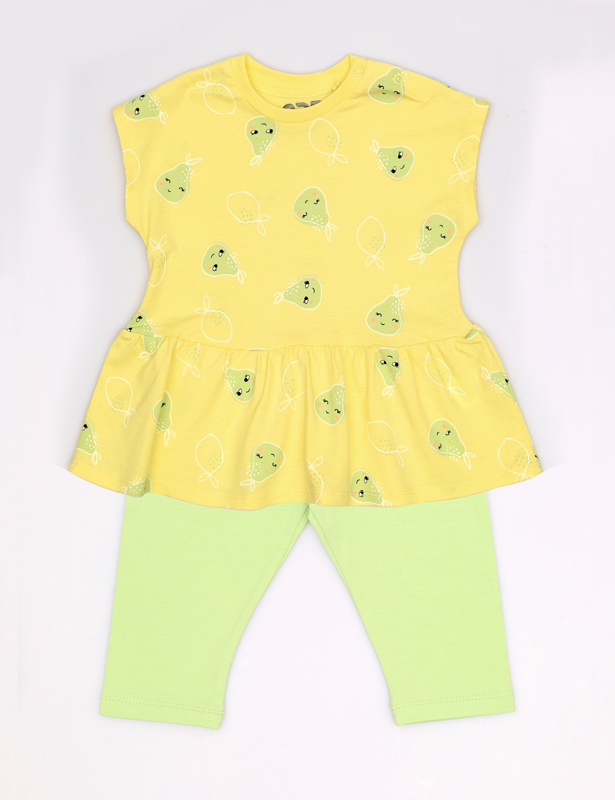 CSBG 90251-30-410 Комплект для девочки (платье модель "туника", бриджи) (Желтый (086)-52)