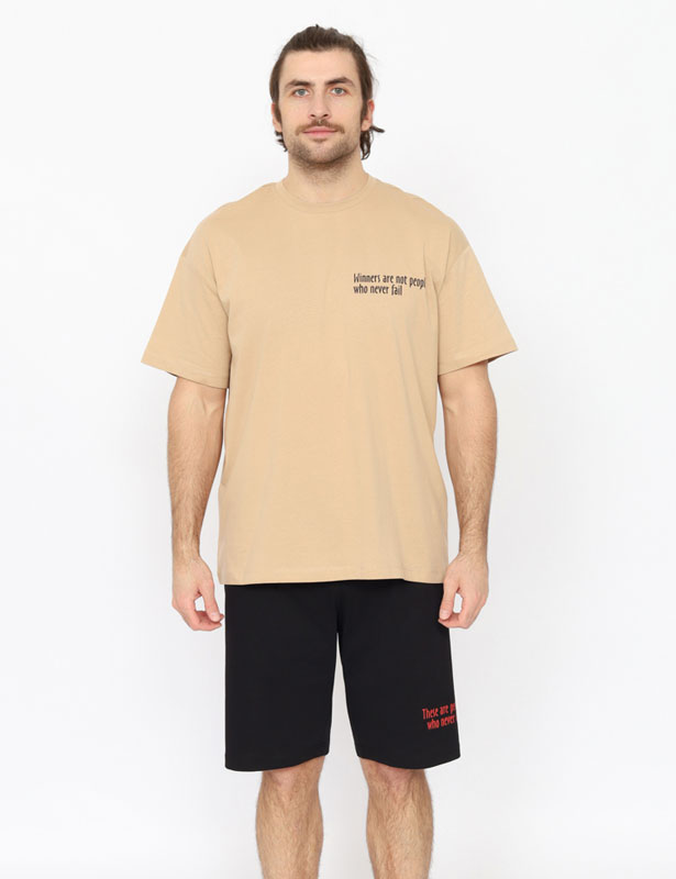 CSXM 50033-31 Пижама мужская (футболка, шорты) (Бежевый (176)-108-092(54))