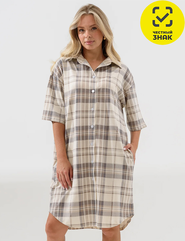 2373-К Халат женский "Комфорт" (50, бежевый)