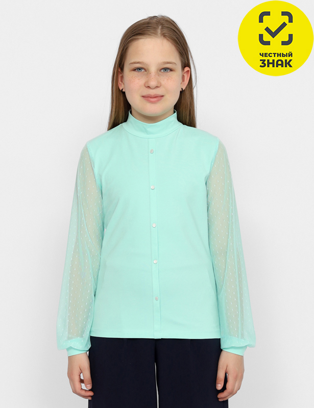 CWJG 63595-38 Водолазка для девочки (Ментоловый (158)-80)