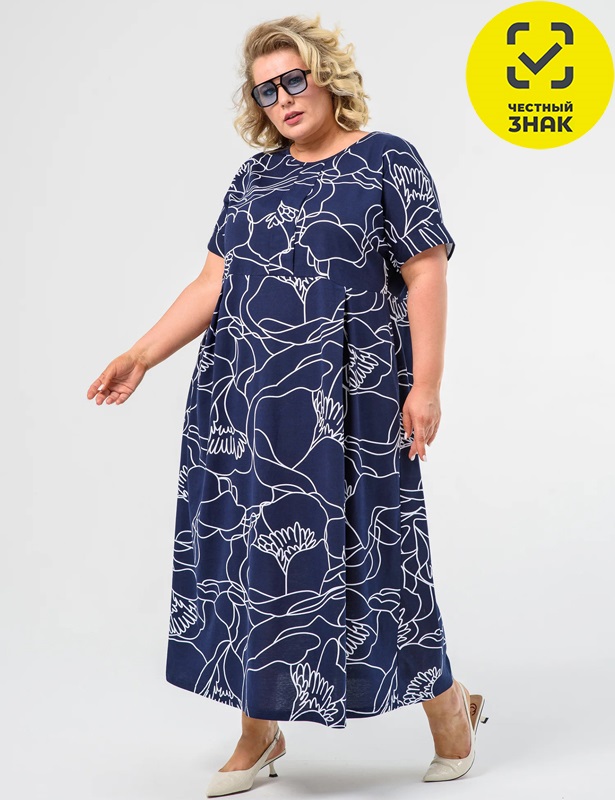 2331-К Платье женское "Маки" (60, синий)