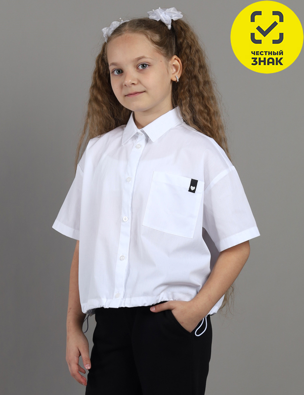 CWJG 64196-20K Блузка для девочки (Белый (122)-64)