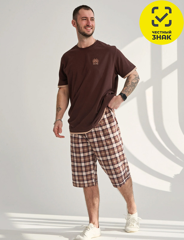 2456-К Комплект мужской "Пальма" (бриджи) (50, коричневый)