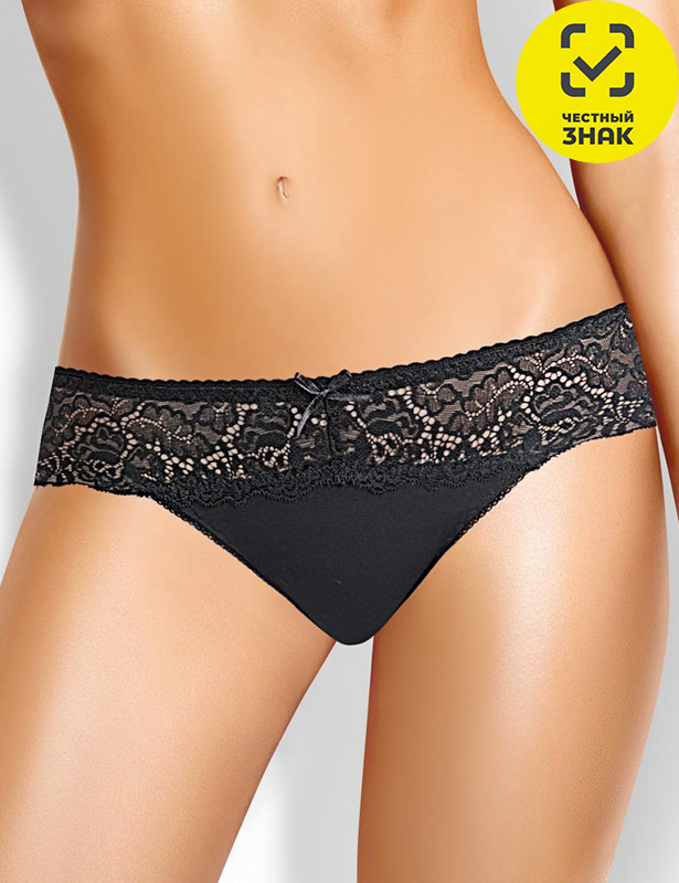 CLE B993 Трусы жен. Кружево хлопок (чёрный; 52)
