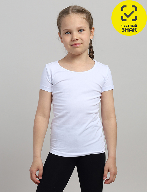 CAKG 62855-20 Футболка для девочки (Белый (110)-60)