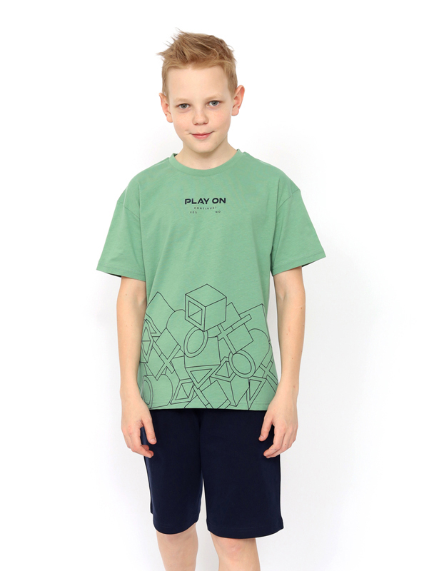 CSJB 90248-37-404 Комплект для мальчика (футболка, шорты) (Зеленый (164)-84)
