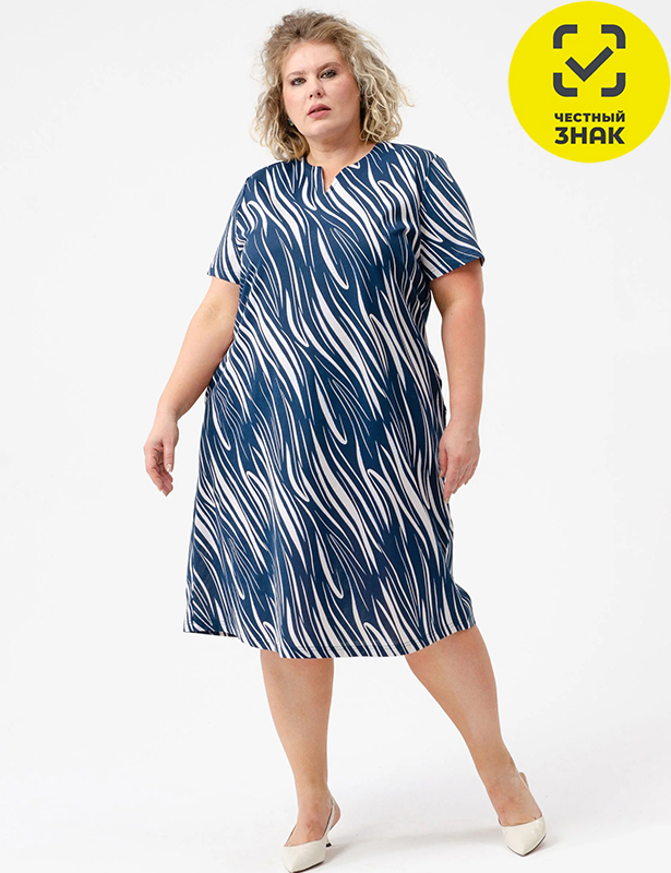 2229-К Платье женское "Мираж" (66, синий)