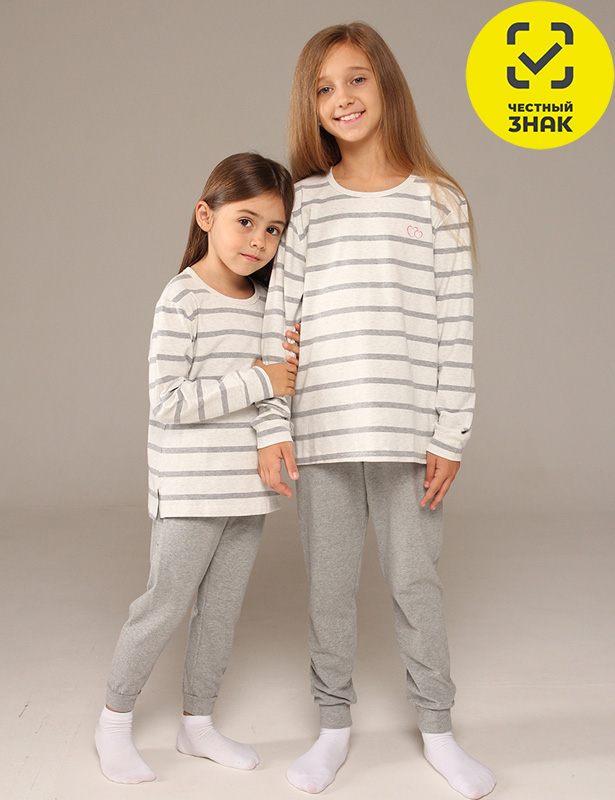 3030 Пижама для девочек VITAMINKA (Цвет Серый, РОСТ 134)