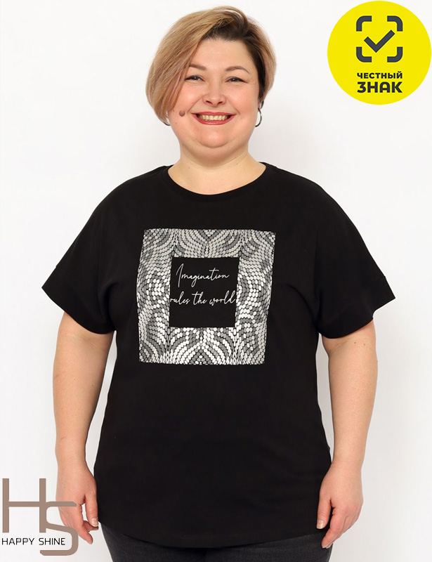 6064HW-22K Футболка женская (Черный (170)-116(58))