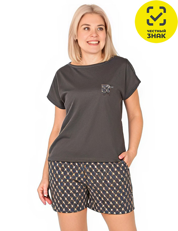 Пижама женская Берта П-247, р.46, разноцветный, кулирка