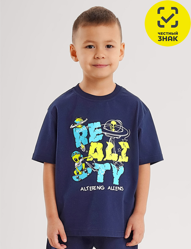 CLE Футболка мал. 865769кд_п (т.синий; 98-56)