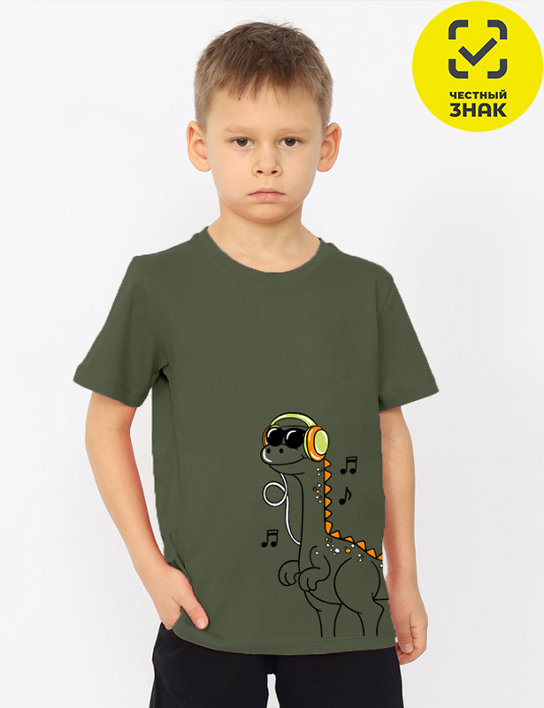 CSKB 64284-35K Футболка для мальчика (Хаки (110)-60)