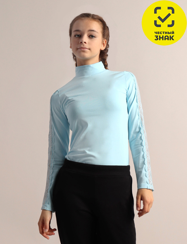 CWJG 63196-43 Водолазка для девочки (Голубой (146)-76)