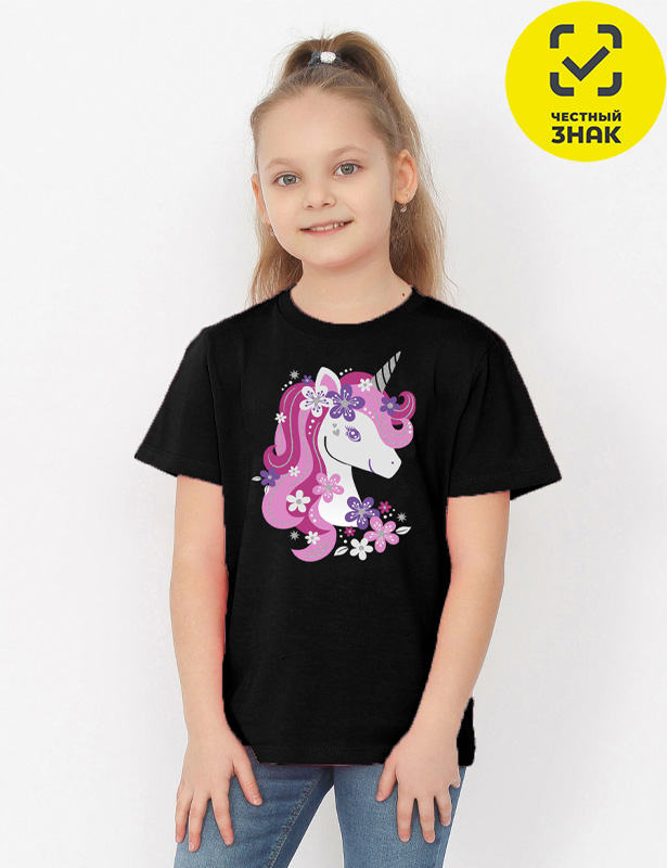 CSKG 64275-22K Футболка для девочки (Черный (104)-56)