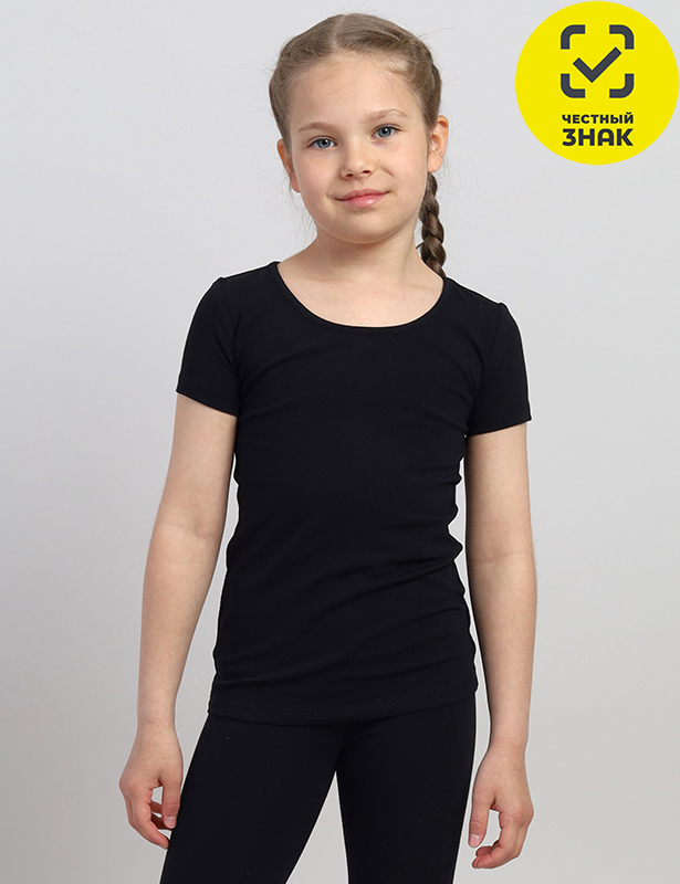 CAJG 62858-22 Футболка для девочки (Черный (128)-64)