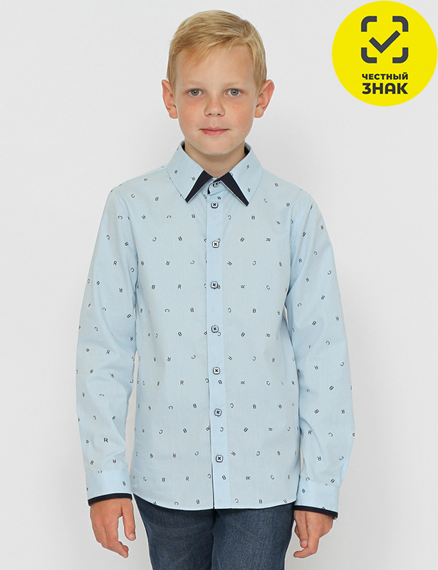 CWJB 63283-43 Рубашка для мальчика (Голубой (140)-72)