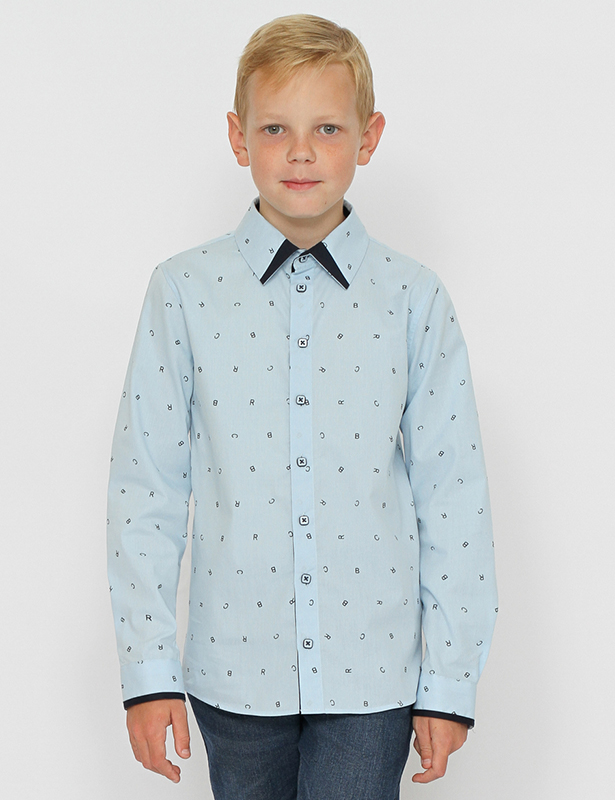 CWJB 63283-43 Рубашка для мальчика (Голубой (158)-80)