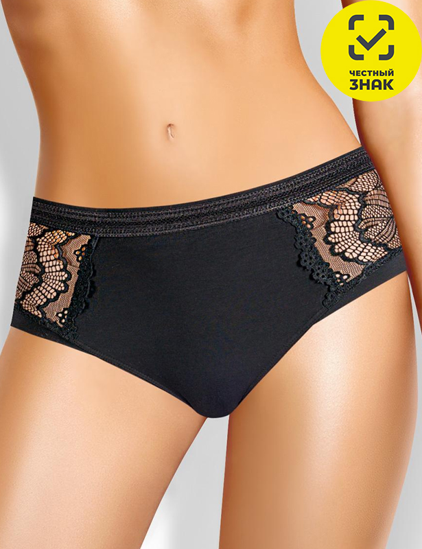CLE B863 Трусы жен. Кружево хлопок (чёрный; 44)