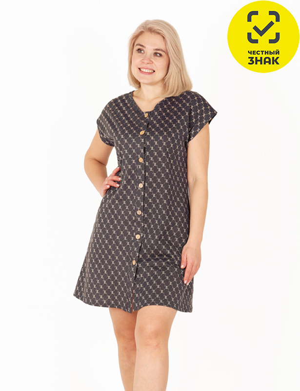 Халат Айрис Х-432, р.50, разноцветный, кулирка